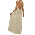 thumbnail image 5 of Afdoent Women's Dresses Long Sleeve V Neck Backless Maxi Dress For Oversized Loungewear Robe Casual Home Dress With Side Slits Travel Outfits, 5 of 7