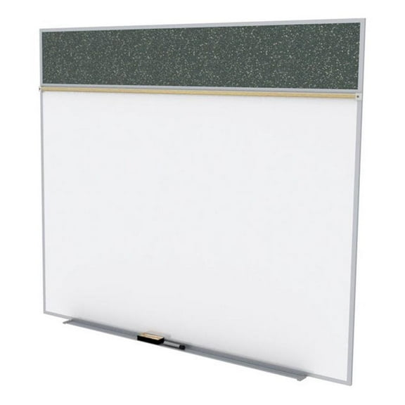 Ghent's Ceramic 5' x 10' Rubber Bulletin & Magnetic Whiteboard A-Set in Confetti