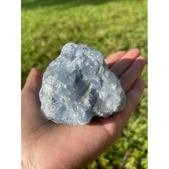 Extra Large Blue Calcite Rough Natural Stones, Raw Calcite Blue Crystals (0.25-0.5 Pounds)