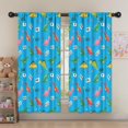 thumbnail image 5 of Blackout Kids Curtains,Blue Cartoon Dinosaurs WordsHearts Pattern Childrens Insulated Curtains Set Of 2,Bedroom Essentials,Toddler Room Decor 52"x63", 5 of 5