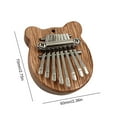 8 Key Mini Kalimba Wooden Thumb Piano Portable Music Accessories (Brown