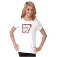 thumbnail image 3 of Arkansas Home State Pride Map Flag Womens Slim Fit Graphic Tee Brisco Brands L, 3 of 5