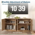 thumbnail image 4 of 63" Modern Farmhouse Sideboard Buffet Cabinet with Storage and Fluted Doors Storage Sideboard for Dining Room, Coffee Bar & Wine Bar Console Table for Living Room, Kitchen, 4 of 7