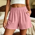 thumbnail image 2 of Gym Shorts Women Pack New Summer Loose Shorts for Women Fashion Ruffle Elastic Waist Casual Shorts with Pocket Wide Leg Daily Versatile Shorts Pinks XL, 2 of 7