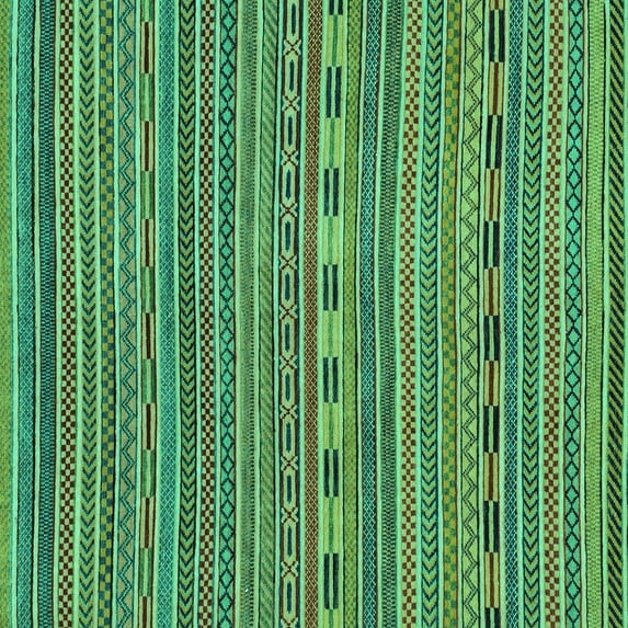 Ahgly Company Indoor Square Abstract Turquoise Blue Modern Area Rugs, 8' Square