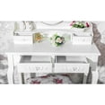 thumbnail image 5 of Cosmetic Table, Vanity Set for Teen Girls, Vanity Set with Cushioned Stool, Dressing Table with 4-Drawer 360-Degree Rotation Removable Mirror Dresser, S10409, 5 of 7
