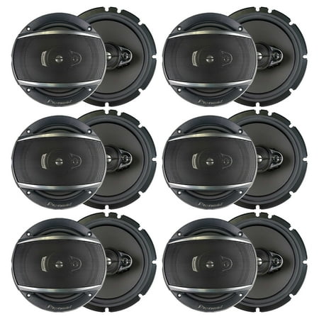 (Pack of 6) PIONEER TS-A1670F 3-Way 320 Watt A-Series Coaxial Car Speakers (Pair)