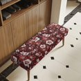 thumbnail image 3 of CHAQLIN Burgundy-toned Vintage Floral Stretch Bench Covers, Anti-Pet Hair Polyester Spandex Dining Bench Covers for Bedroom Dining Room, 3 of 9