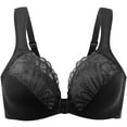 thumbnail image 2 of CHUANK Underwire Front Closure Bras for Women Black 34B, 2 of 6