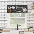 thumbnail image 4 of Window Curtains Valance Rod Pocket Curtain Drapery for Living Room Kitchen Bathroom, Coffee Theme, Soft&Washable Small Window Treatment Valances, Farmhouse Style, 1 Panel, 54x18inch…, 4 of 5