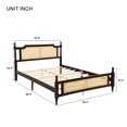 thumbnail image 5 of Gzxs Platform Bed, Queen Size Pine Wood Bed Frame with Rattan Decorated Headboard and Footboard, Easy Assembly, Espresso, 5 of 9