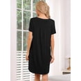 thumbnail image 4 of DARING DIVA Women's Short Sleeve Button Down Nightshirt XS Black, 4 of 6