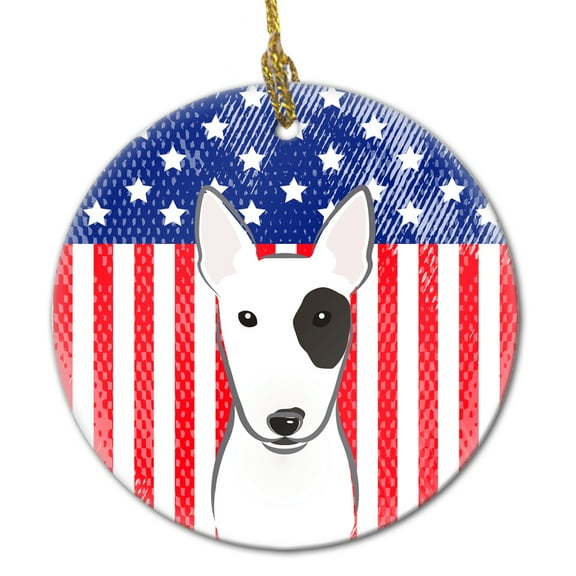 Carolines Treasures BB2139CO1 Flag & Bull Terrier Ceramic Ornament