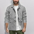 thumbnail image 2 of USNSM Mens Linen Shirt Jacket Button Down Long Sleeve Shacket Casual Cotton Casual Lightweight Jacket Gray XL, 2 of 6