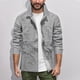 thumbnail image 1 of pstuiky mangas largas para hombre, Camiseta lisa de manga larga con cuello vuelto para hombre, informal, elegante, cómoda, con bolsillos, botones y cremallera. camisetas de hombre l, 1 of 6