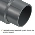 thumbnail image 5 of Uxcell Polyvinyl Chloride Reducer Pipe Fitting 2.48 inch x 1.97 inch 2 Pack Straight Coupling Adapter Connector Gray, 5 of 5