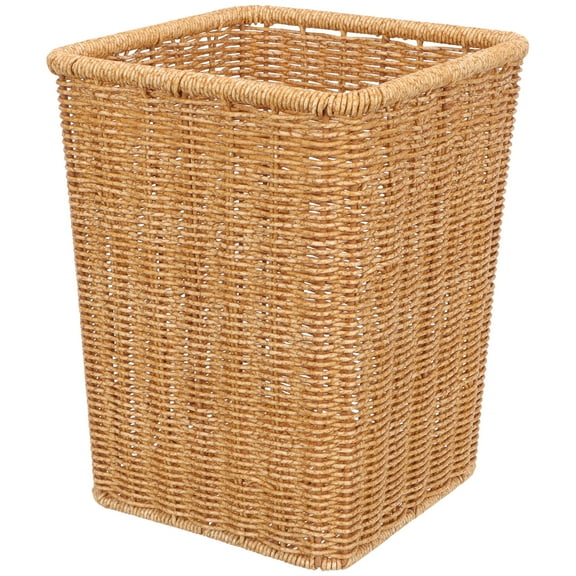 Kitandove 1Set Wastebasket Khaki Square PP Small Waste Basket For Kitchen