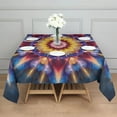 thumbnail image 3 of Colorful Tie Dye Flower Mandala Pattern Square Tablecloth,Waterproof Square Table Cover,Wipeable Spillproof Washable Table Cover for Home Kitchen Party Decor 42"X42"(107x107cm), 3 of 6