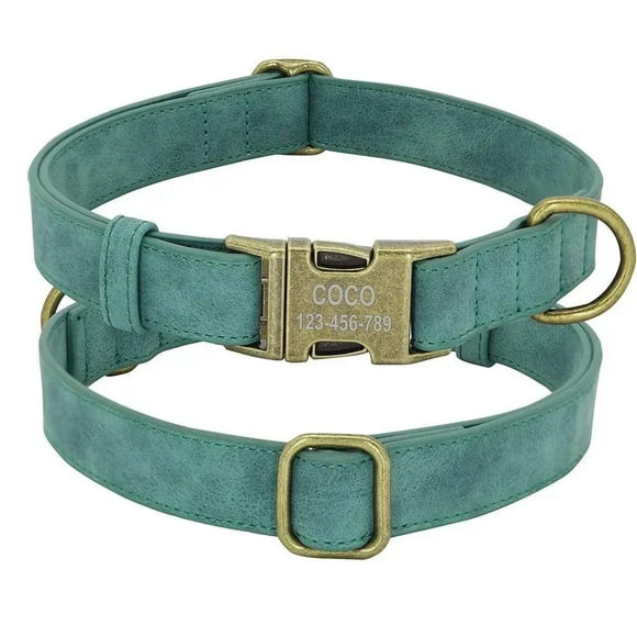Personalize Leather Collar with Buckle - Engrave Your Pet's ID