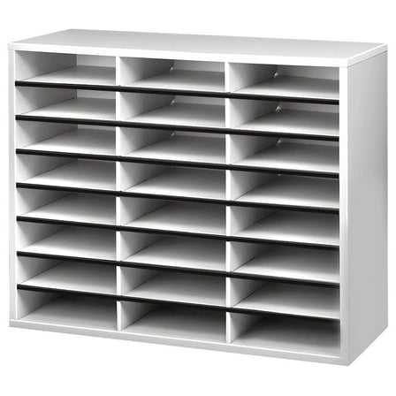 25041 Literature Organizer - 24 Compartment, Letter, Gray