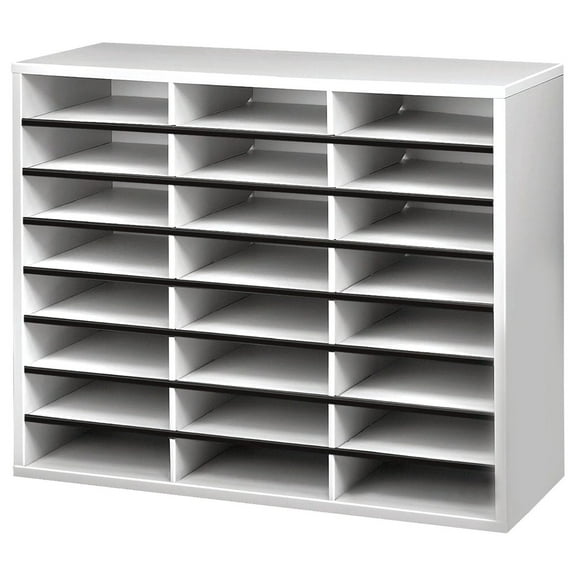 25041 Literature Organizer - 24 Compartment, Letter, Gray