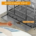 thumbnail image 5 of Waleaf 38 Inch Heavy Duty Dog Crate Cage with Wheels for Indoor, Large Dog Kennel with Removable Tray, 5 of 8