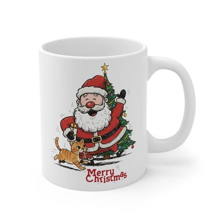 Santa with C1At Mug Merry CH1Ristmas coffee cup