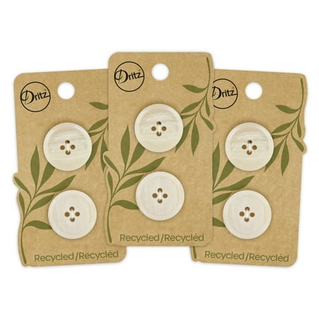 UPC: 0072879308419 | Dritz Recycled Paper Round Button 23mm Natural 3 Pack (6 Count)