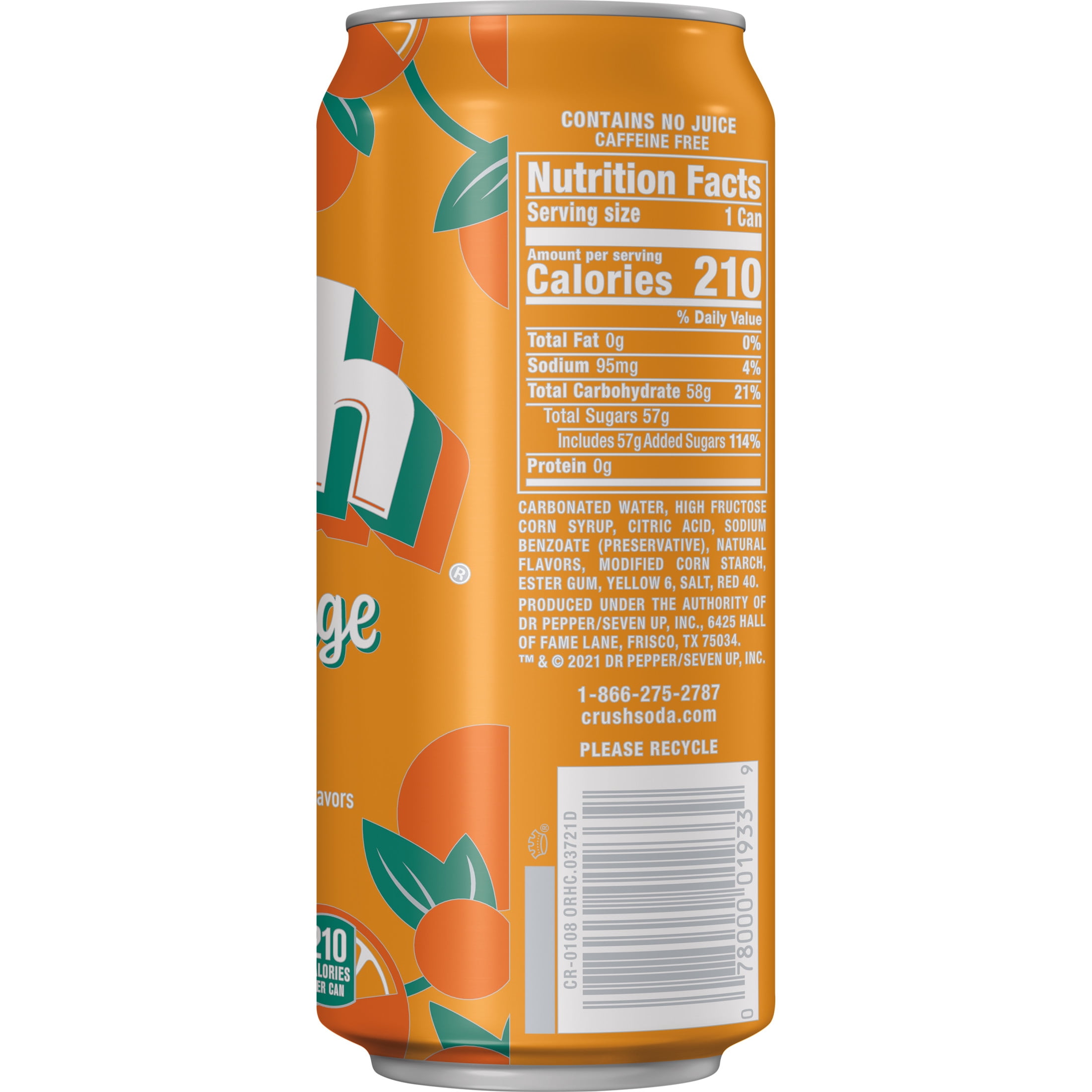 Crush Orange Soda, 16 fl oz can