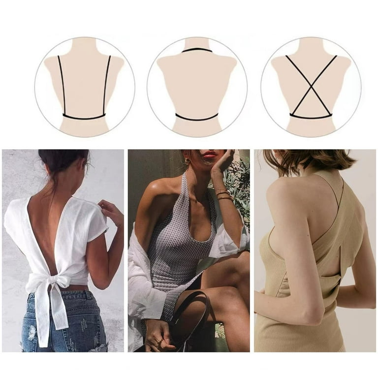 Hunpta Bralettes For Women Low Back Bra Lace Glossy U Shape Backless Bra  38B Black 