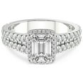 thumbnail image 4 of 5 Carat IGI Certified Emerald Shape Lab Grown Diamond Engagement Ring | 14K White Gold |Luna Split Shank Halo Diamond Ring | FG-VS1-VS2 Quality Friendly Diamonds, 4 of 5