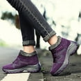thumbnail image 3 of Winter Hiking Boots for Women Suede Hook and Loop Platform Snow Booties Trendy Furry Lined Anti Slip Sneakers, 3 of 7