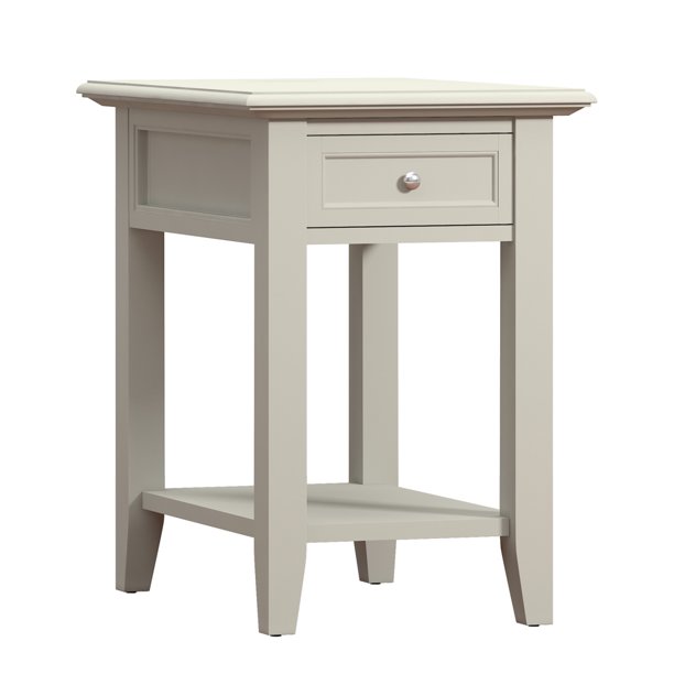 Chelsea Lane Wood End Table with Drawer and Lifttop Power Outlet