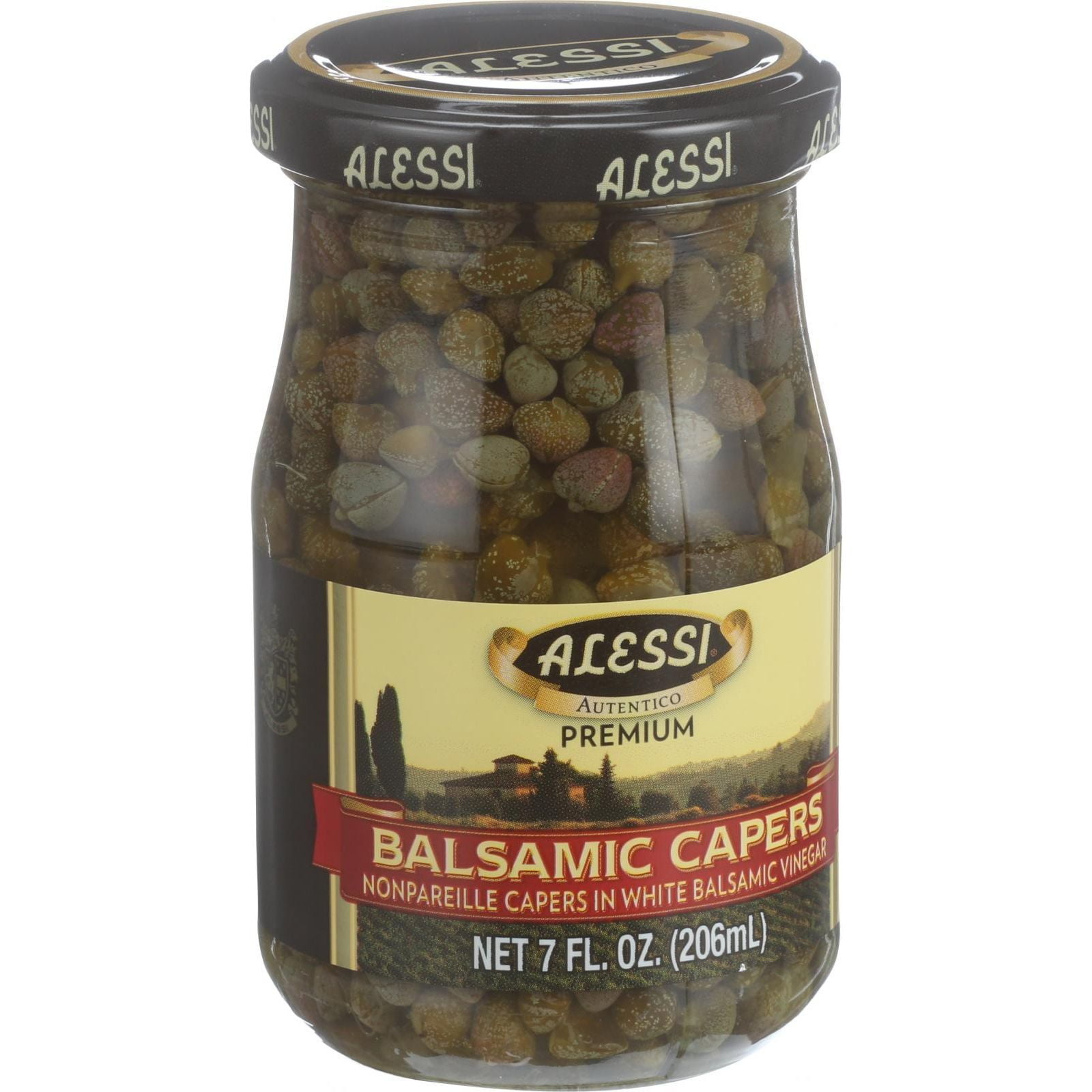 Alessi Capers in White Balsamic Vinegar 7 oz Case of 6 by