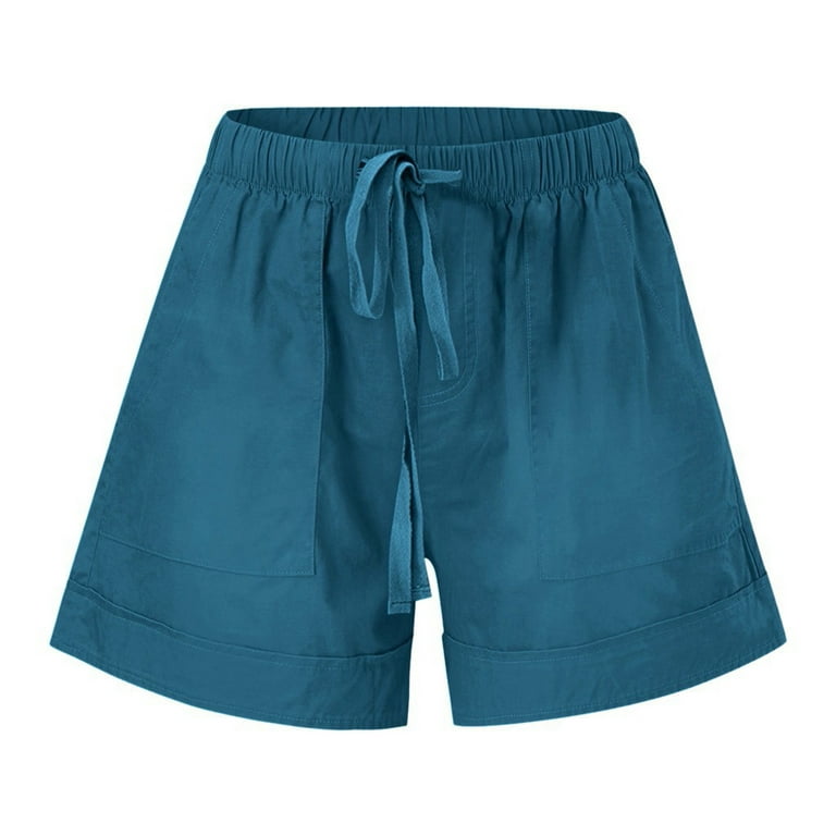 QIPOPIQ Clearance Women's Shorts Lightweight Casual Print Short Pants  Elastic Waist Drawstring Comfy Shorts 