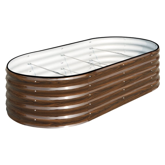 SnugNiture 6x3x1.5 ft Galvanized Raised Garden Bed – Durable Outdoor Metal Planter Box for Vegetables, Herbs, and Flowers, Brown