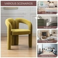 thumbnail image 4 of Contemporary Designed Velvet Fabric Upholstered Accent/Dining Chair /Barrel Side Chairs Kitchen Armchair for Living Room set of 2 (Olive Velvet), 4 of 6
