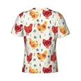 thumbnail image 6 of Vsdgher Flower Chicken Print Men's Dry Fit Mesh Athletic Shirts Moisture Wicking Tennis T-Shirt Tops, 6 of 9