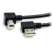 Angle View: StarTech 3 ft A Right Angle to B Right Angle USB Cable - M/M