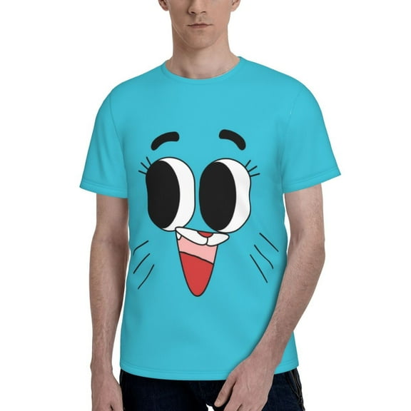 Amazing World of Gumball Men's T Shirts Cartoon Graphic Short Sleeve Tees Novelty Casual Unisex Adults Tee Shirt Tops