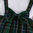 thumbnail image 4 of Vividxx Girls Dresses Long Sleeve Striped Plaid Bow Decorated Dress With Headband Sets For Casual Beach School Party Outfits Sets O-Neck Leisure Dailywear, 4 of 6