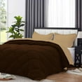thumbnail image 2 of D.N.G. BEDDINGS 3 Piece Luxury Reversible Diamond Pattern Comforter Set Premium Super Soft, All Season 800 TC, 100% Egyptian Cotton Oversized Super King Size Chocolate-Taupe Color, 2 of 7