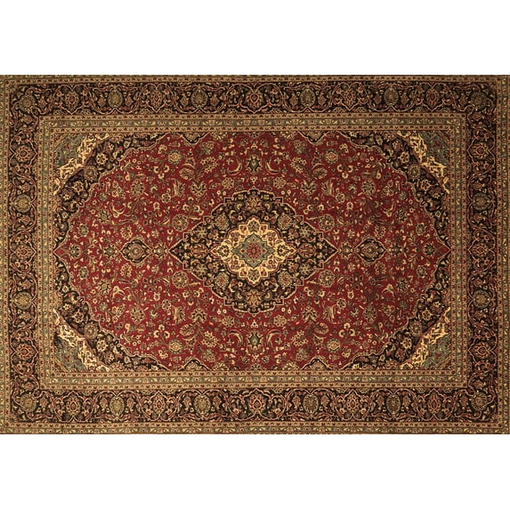 Ahgly Company Indoor Rectangle Medallion Brown Traditional Area Rugs, 2' x 4'