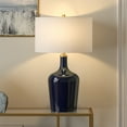 thumbnail image 4 of Evelyn&Zoe Sebago 25" Tall Table Lamp with Fabric Shade, Navy Blue/White, 4 of 6