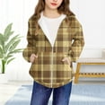 thumbnail image 2 of SERTG Boys and Girls Checkered Hooded Jacket Zip Front Long Sleeve Sporty Casual Outerwear Top for Children 4-12 Years(Yellow,7 Years), 2 of 6