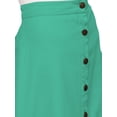 thumbnail image 4 of Women's Cotton A-line Button Front High Waist Front Slit Knee Length Skirt, Color : Sea Green, Size: XL, 4 of 6