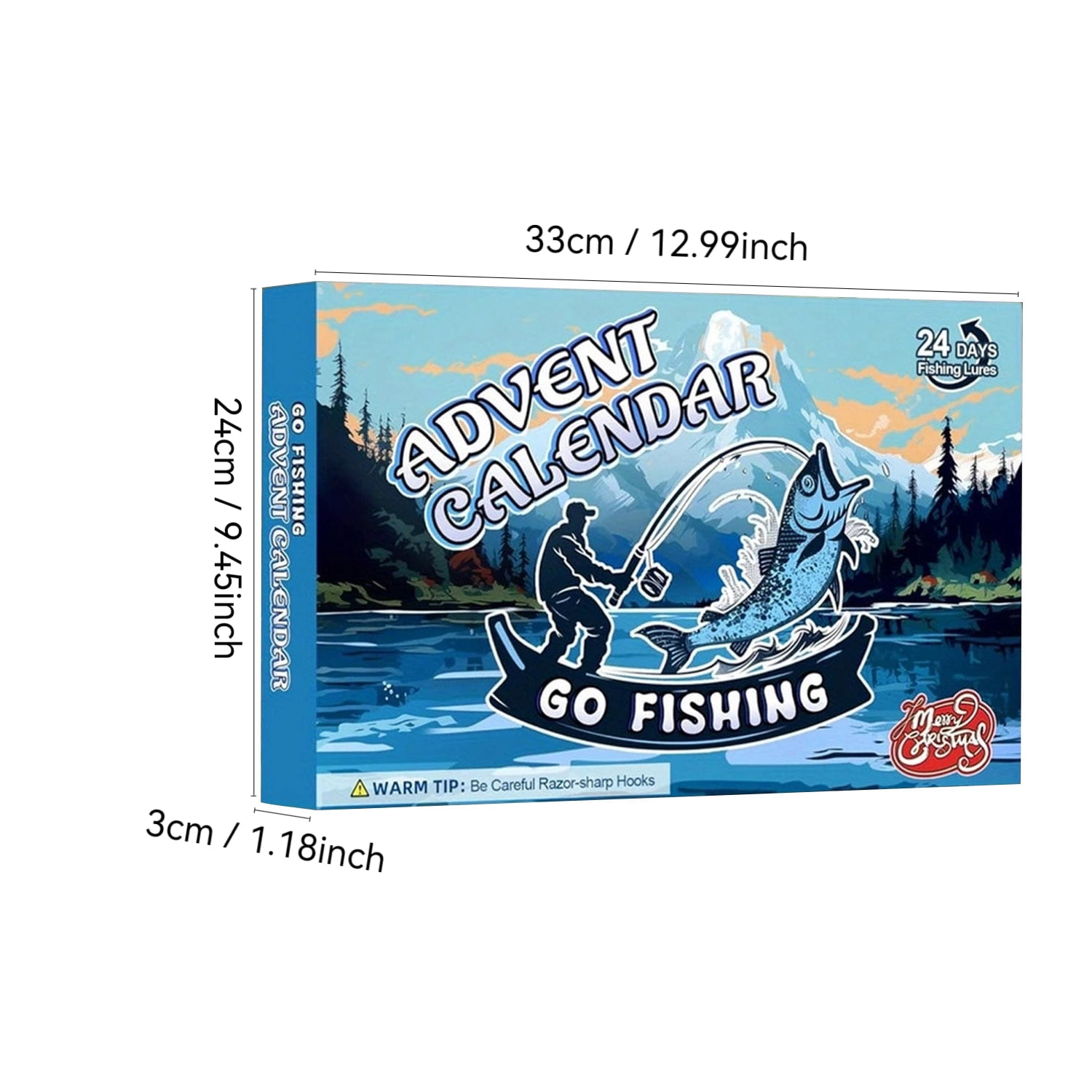 Advent Calendar  Fishing Lure for Man Adult Teen - 24 Days Christmas Countdown Fish Tackle Set - Xmas Surprise Fish Bait Gift for Father Grandpa Brother Boyfriend