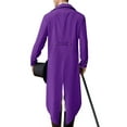 thumbnail image 3 of LANGWYQU Long Sleeved Men V-Neck Solid Vintage Costume Jacket Trench Coat, 3 of 5