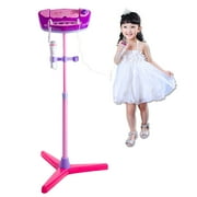 Karaoke Machine Stand Microphones Adjustable Music Toy with Bluetooth for kids - Upgrade Type Pink
