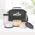 thumbnail image 4 of Milton New Meal Combi Lunch Box, 3 Containers, 280 ml Each and 1 Tumbler, 400 ml, Black | Food Grade | Light Weight | Dishwasher Safe | Microwave Safe | Easy to Carry | Leak Proof | BPA Free, 4 of 5